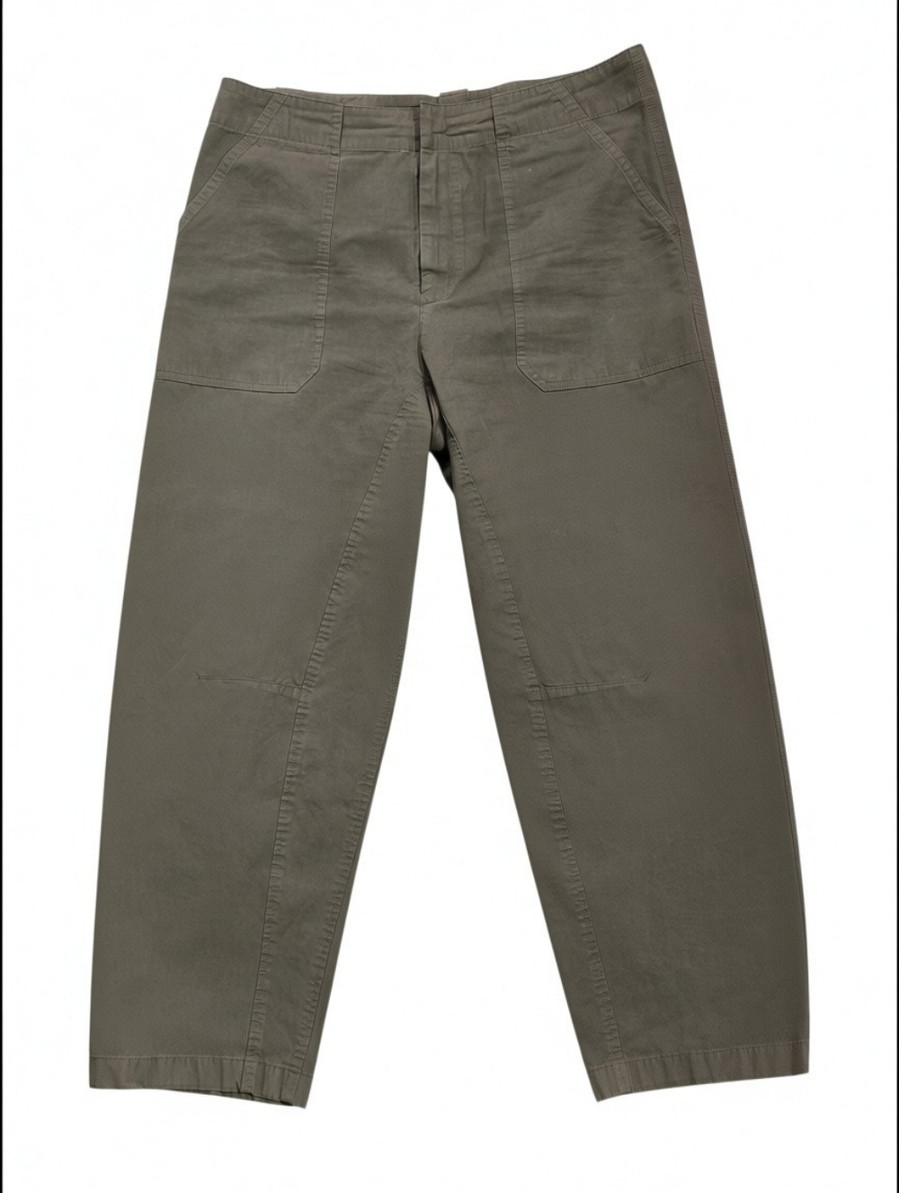 Rag & Bone Leyton Workwear Pants Olive Green Cropped Straight Cotton Neutral 8
